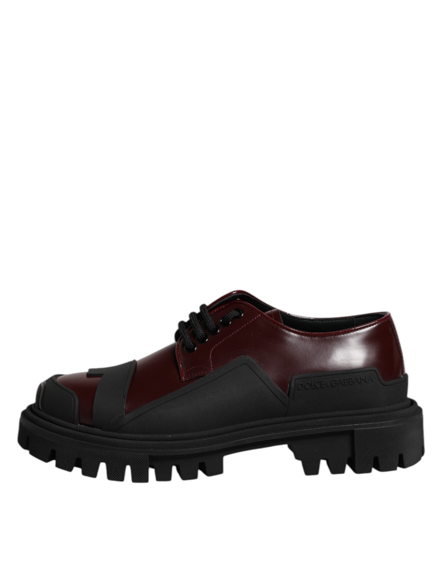 Zapatos de vestir de trekking con cordones de cuero rojo