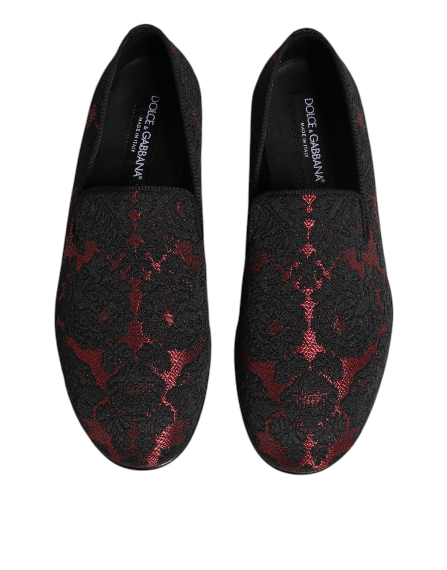 Mocasines de hombre con diseño jacquard rojo y negro