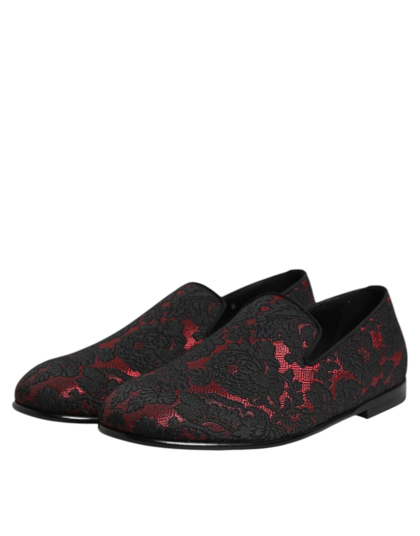 Mocasines de hombre con diseño jacquard rojo y negro