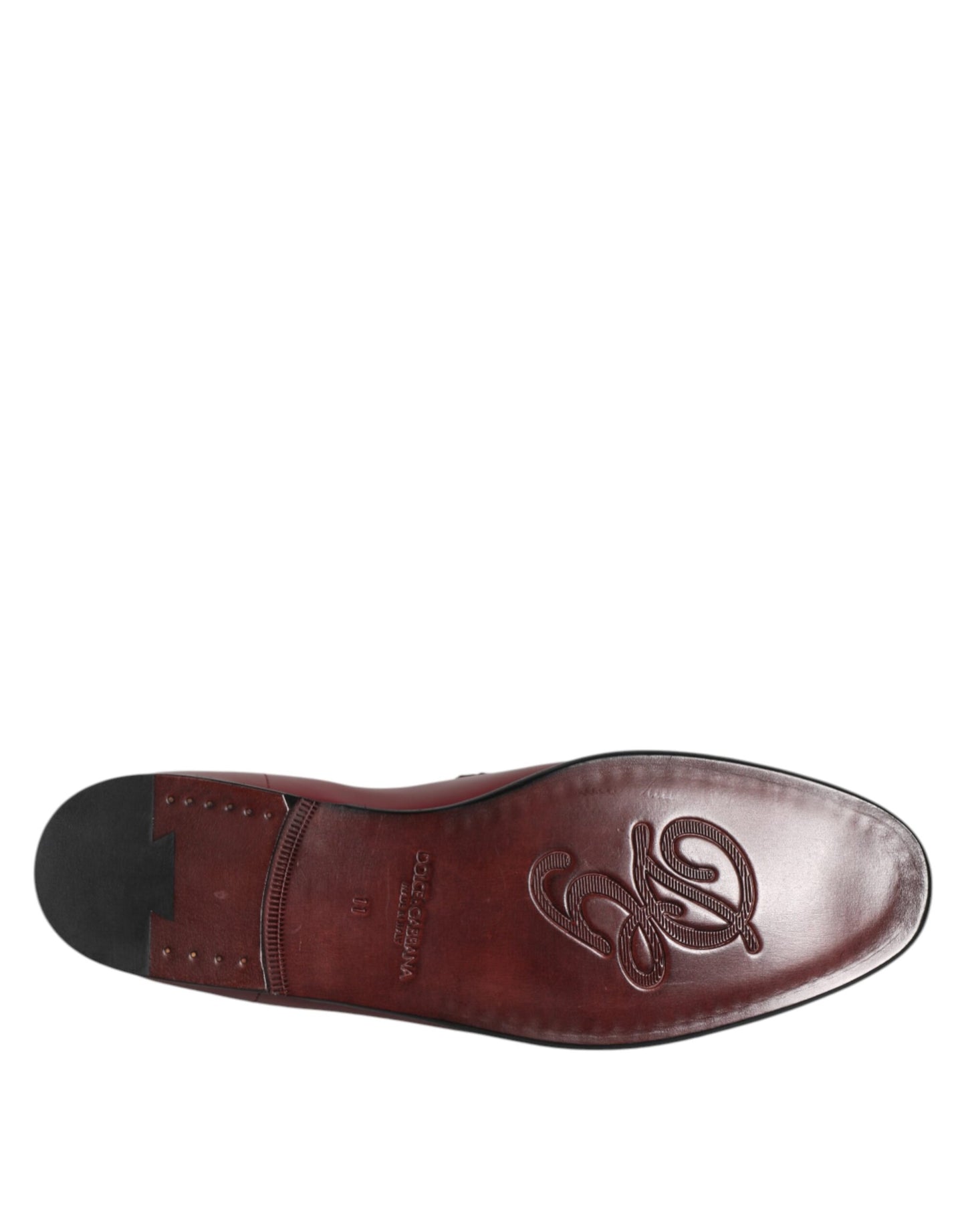 Zapatos formales sin cordones de piel de becerro color burdeos