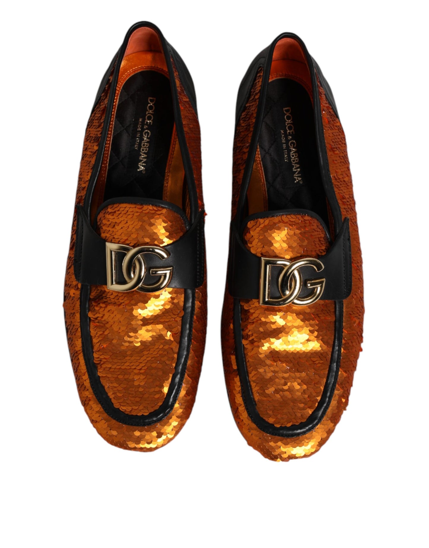 Mocasines para hombre con lentejuelas naranjas