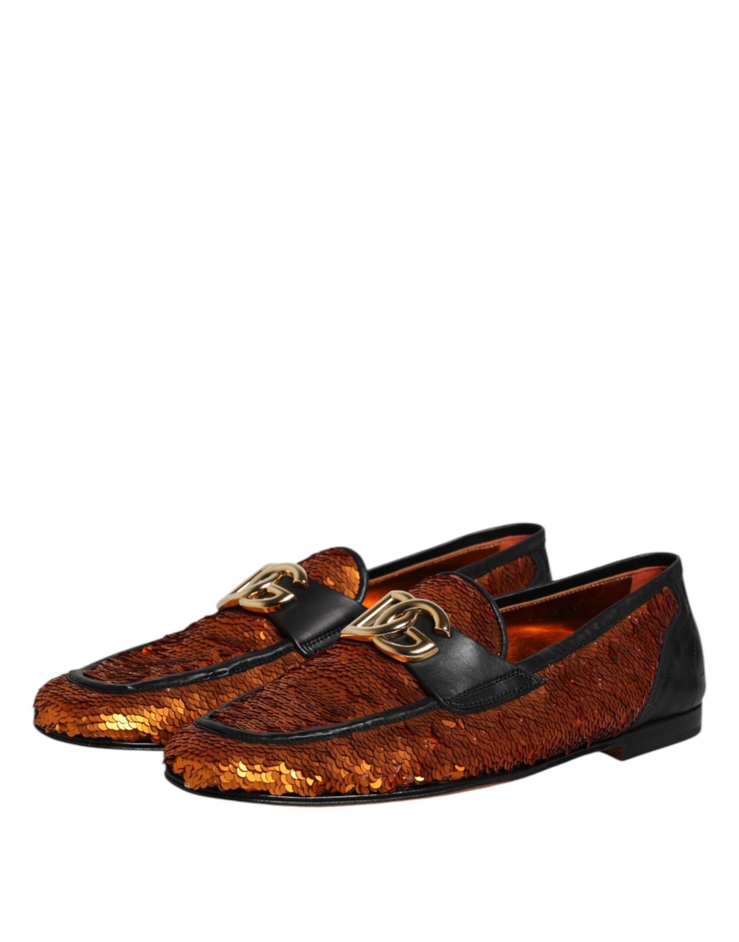 Mocasines para hombre con lentejuelas naranjas