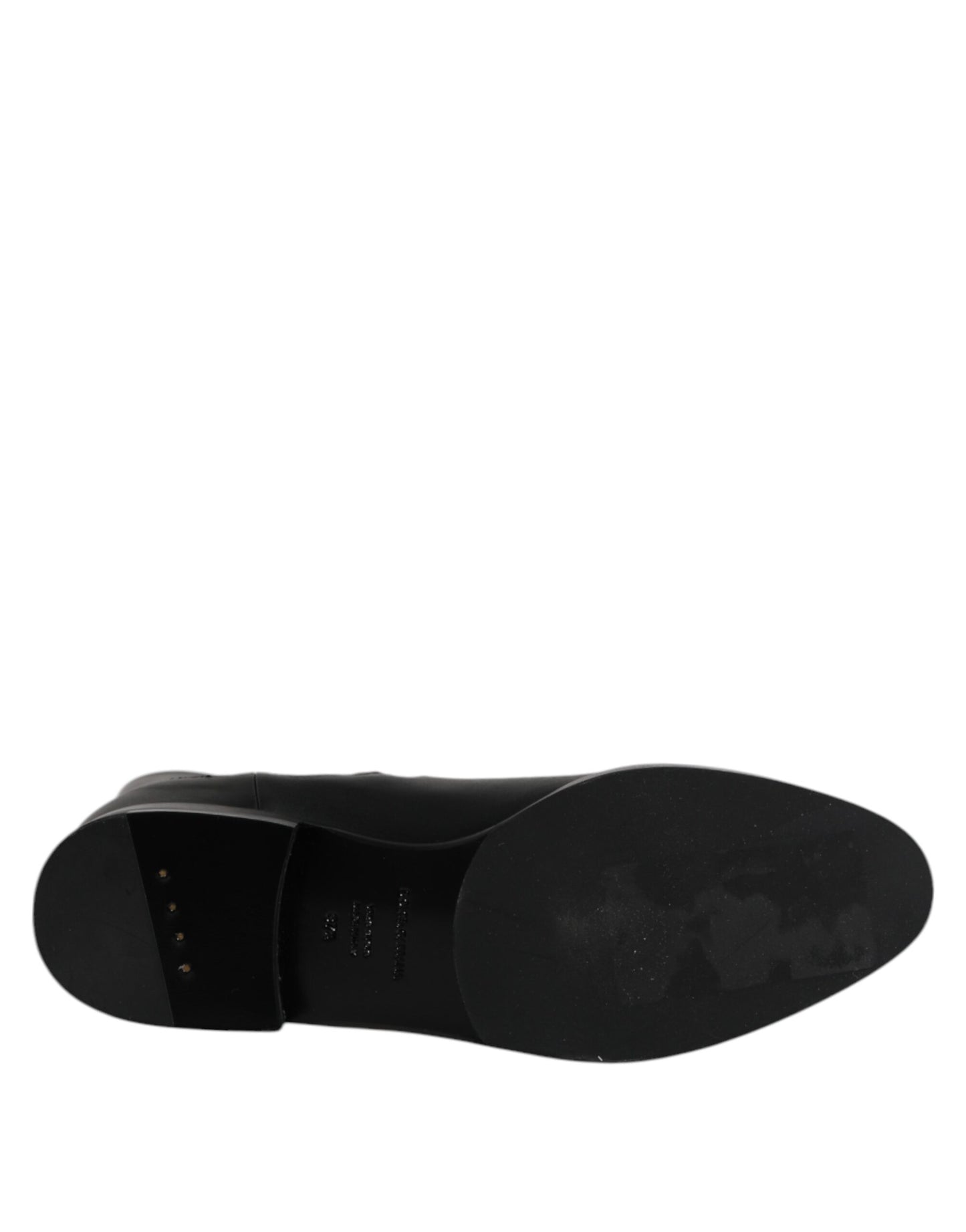 Botas cortas negras de cuero con logo