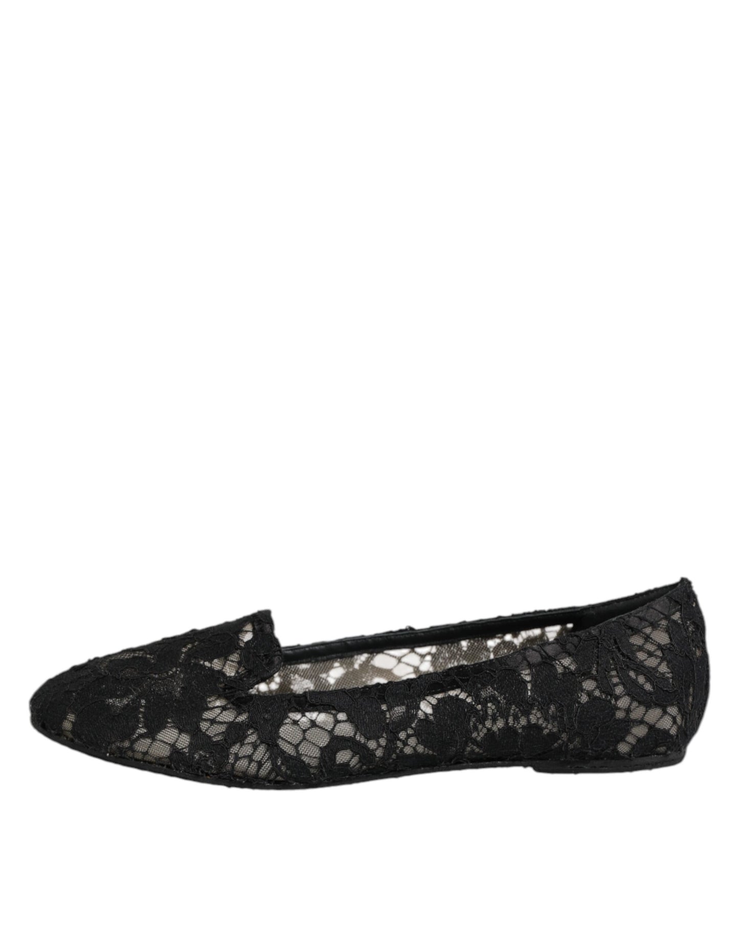 Zapatos planos negros Taormina con encaje y sin cordones