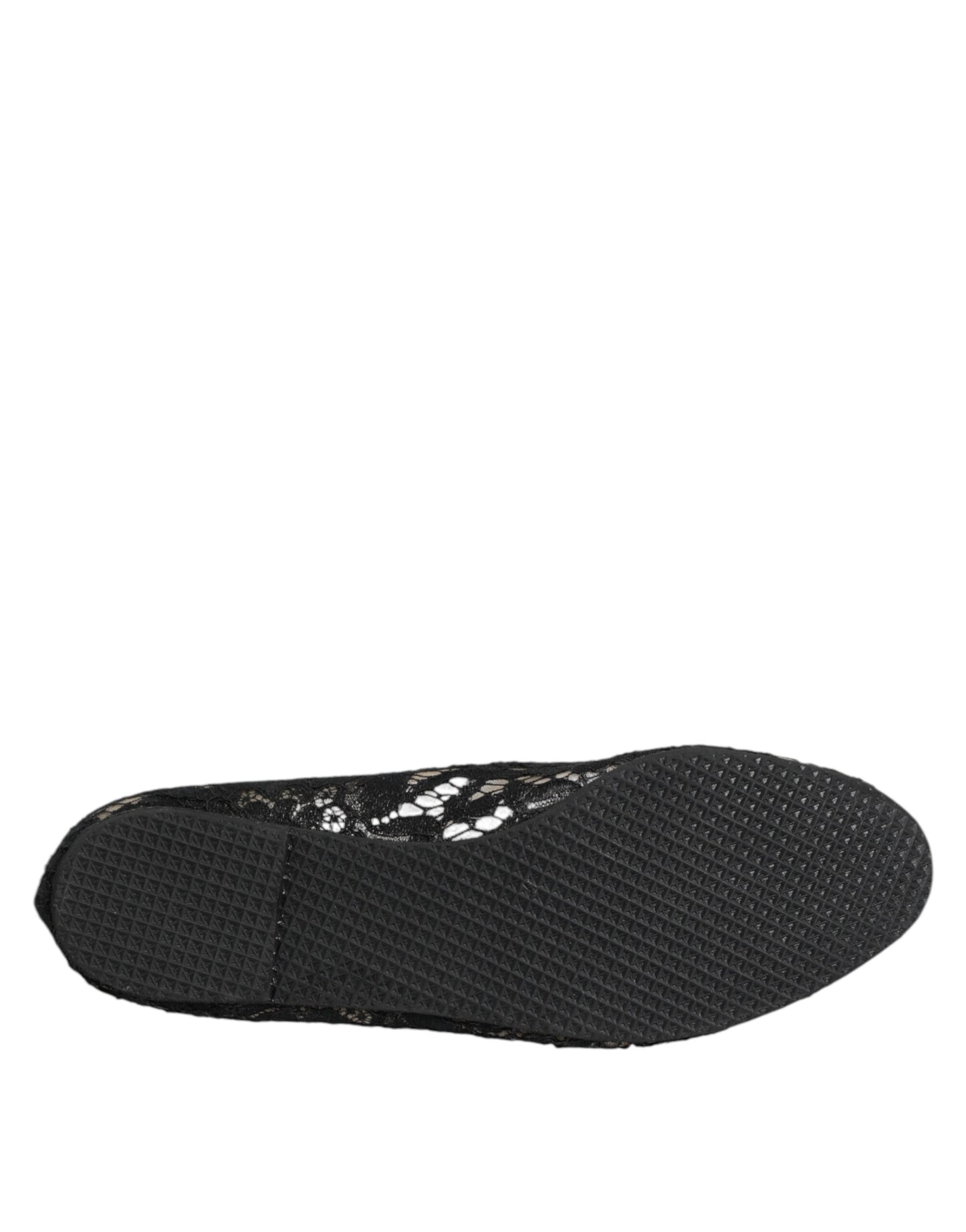 Zapatos planos negros Taormina con encaje y sin cordones