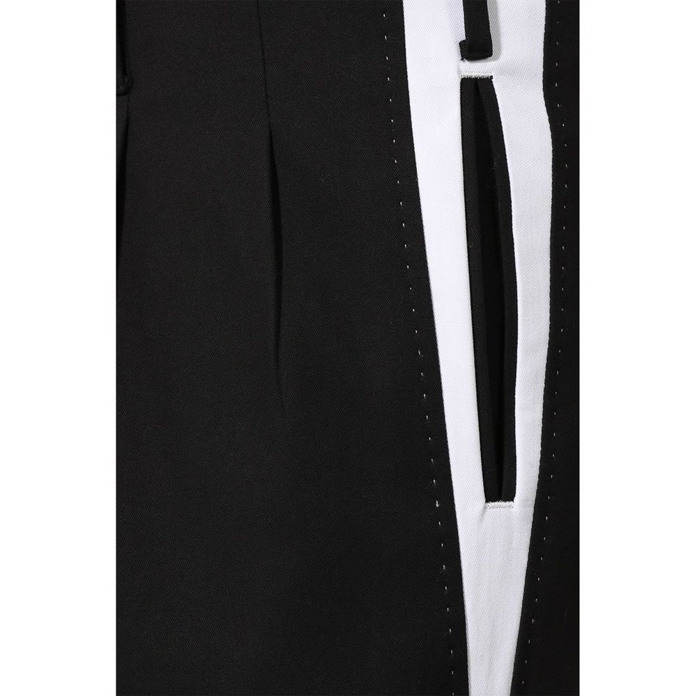 Pantalon plissé à rayures latérales