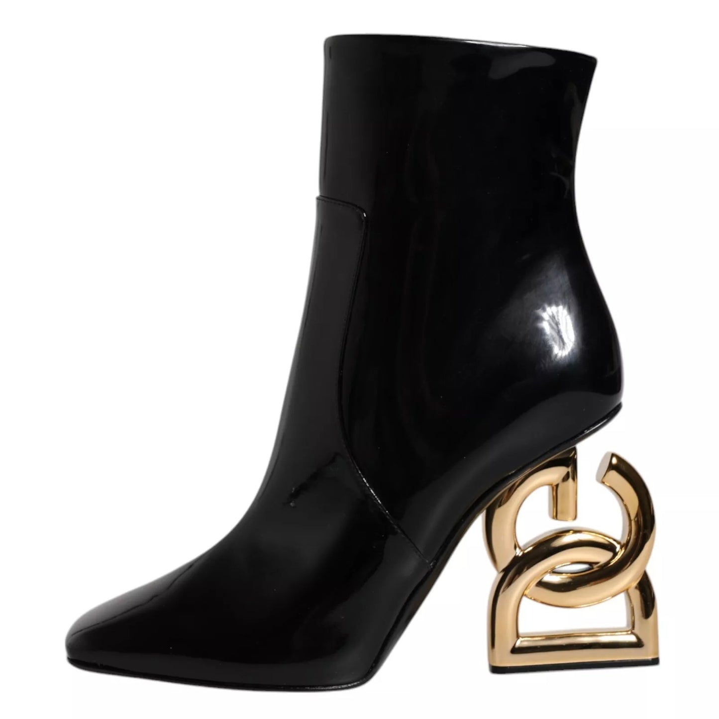 Botas de media pantorrilla de cuero Black Jackie