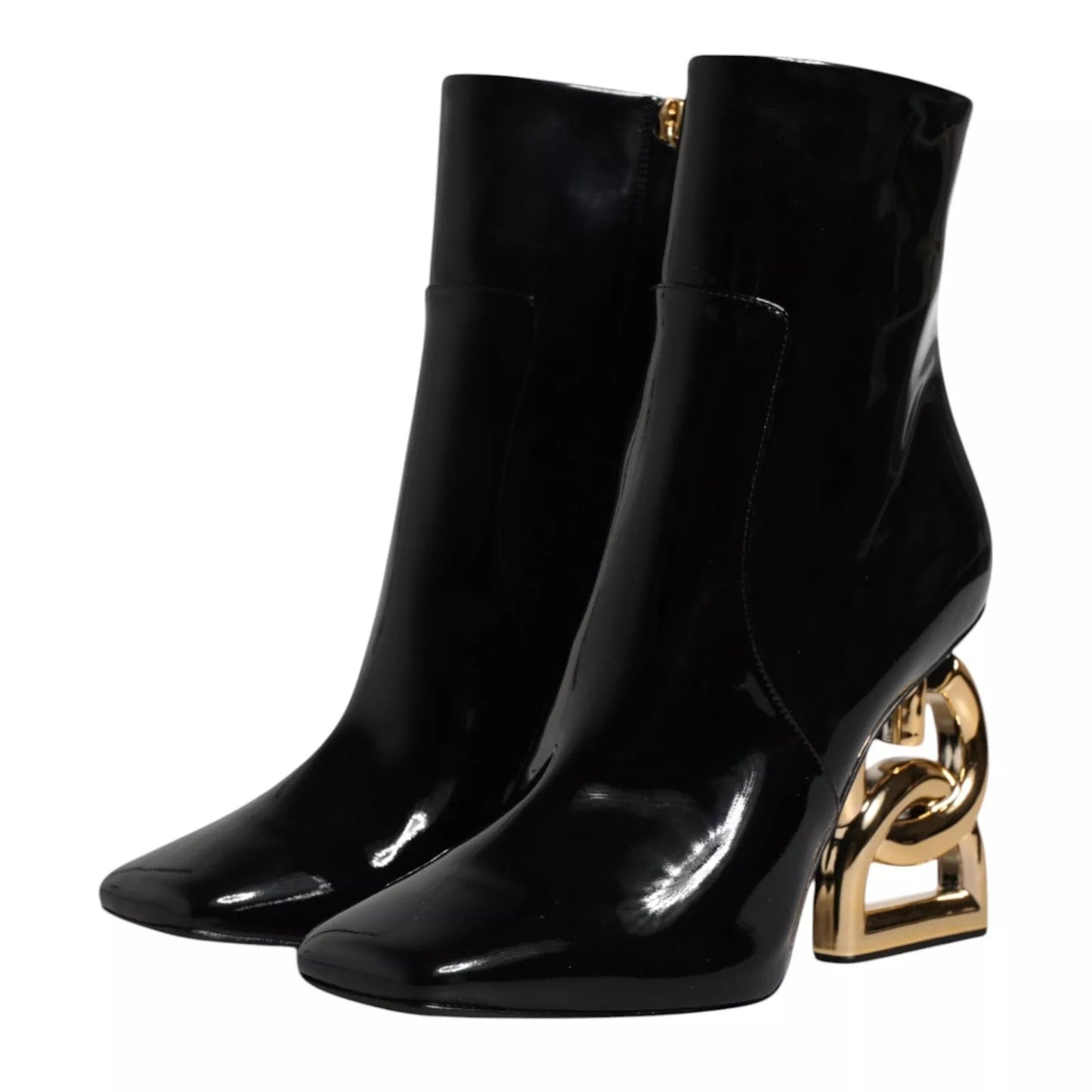 Botas de media pantorrilla de cuero Black Jackie