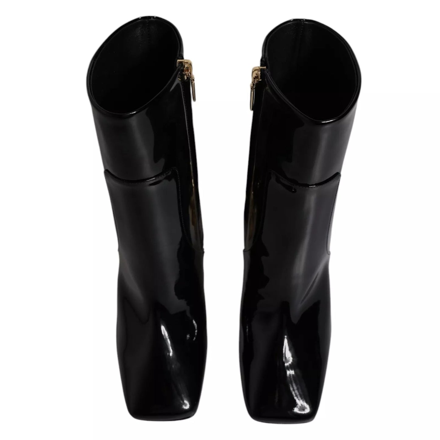 Botas de media pantorrilla de cuero Black Jackie