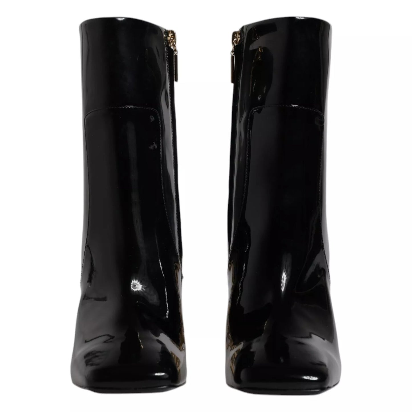 Botas de media pantorrilla de cuero Black Jackie