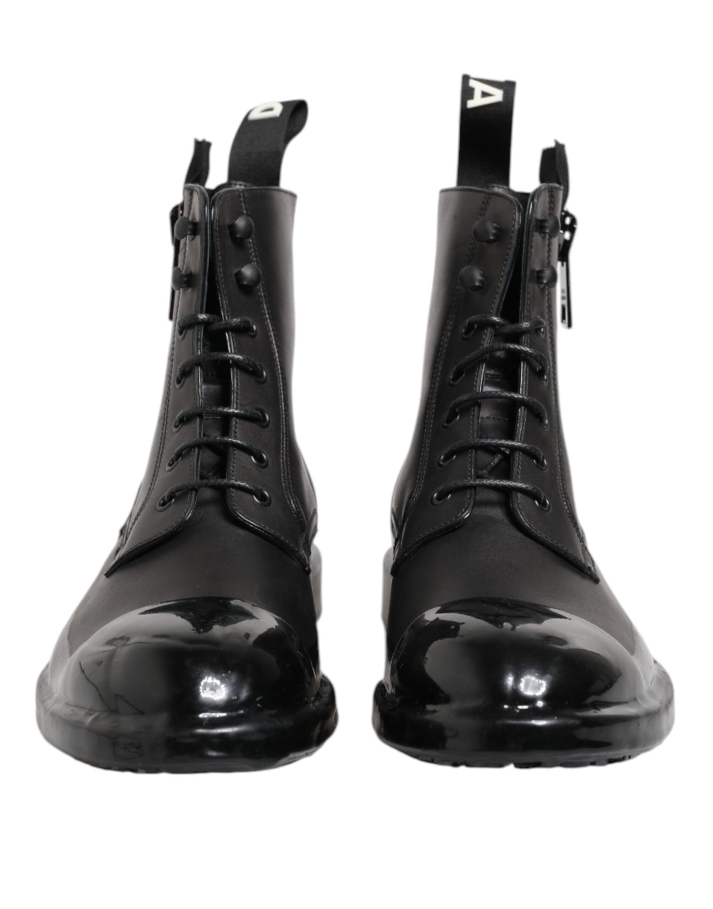 Botas de media pantorrilla con cordones para hombre, color marrón y negro