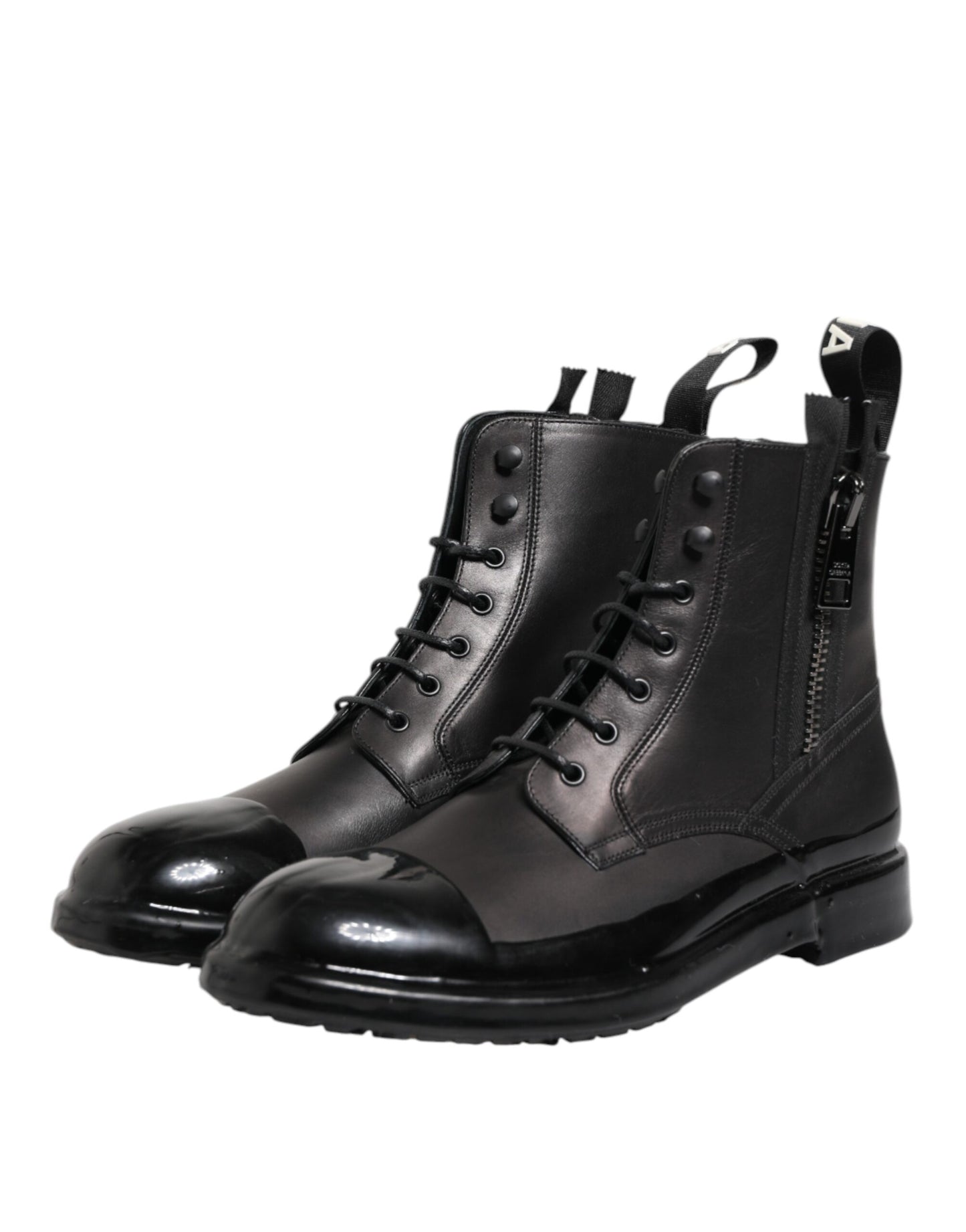 Botas de media pantorrilla con cordones para hombre, color marrón y negro