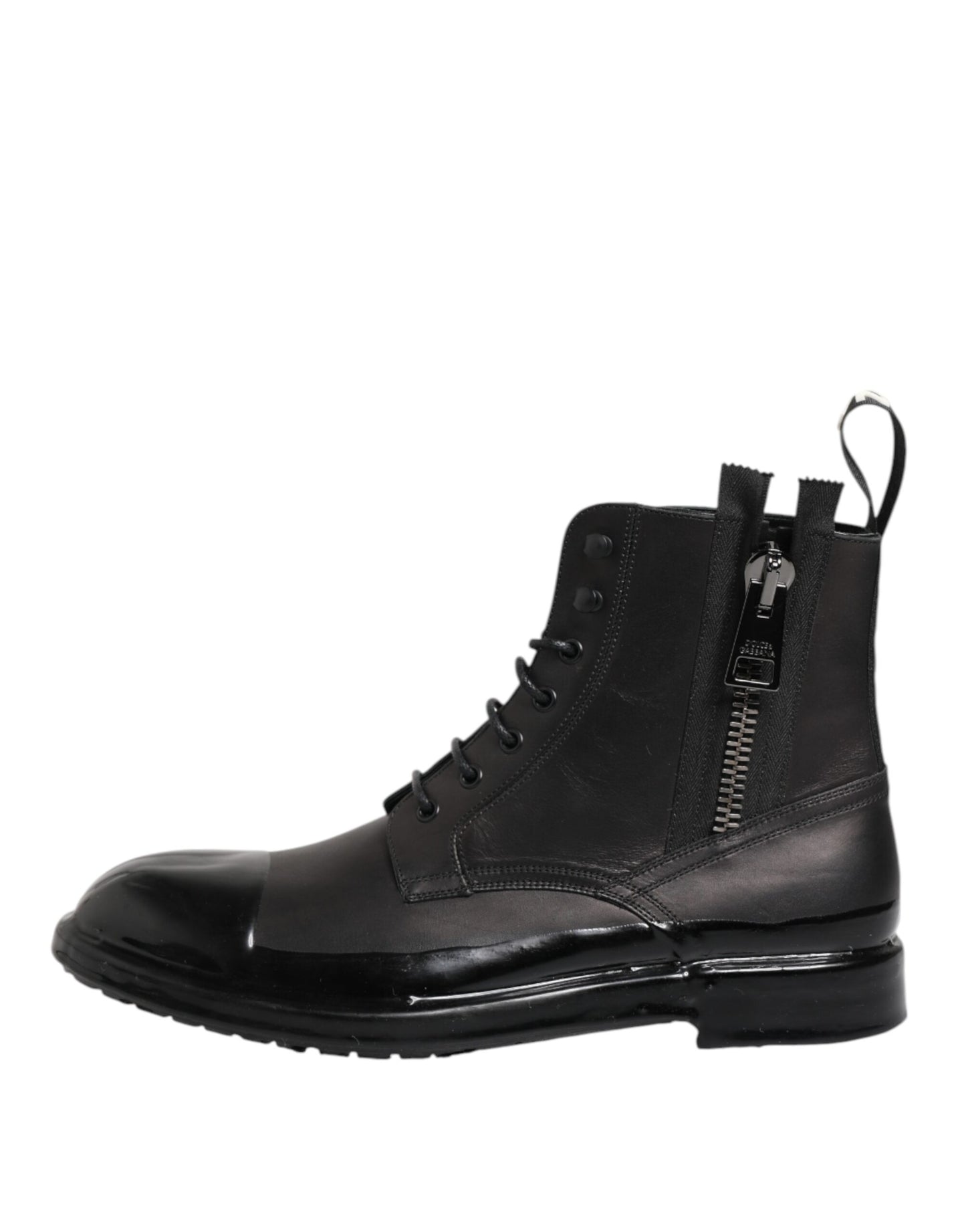 Botas de media pantorrilla con cordones para hombre, color marrón y negro