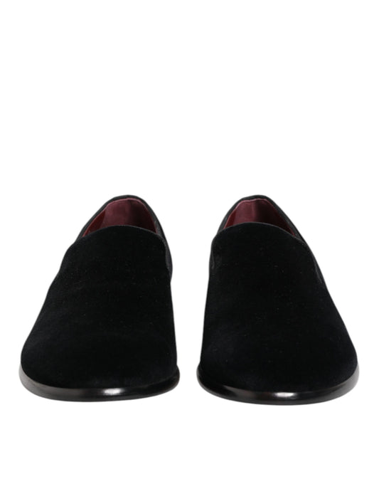Mocassins en velours noir pour hommes