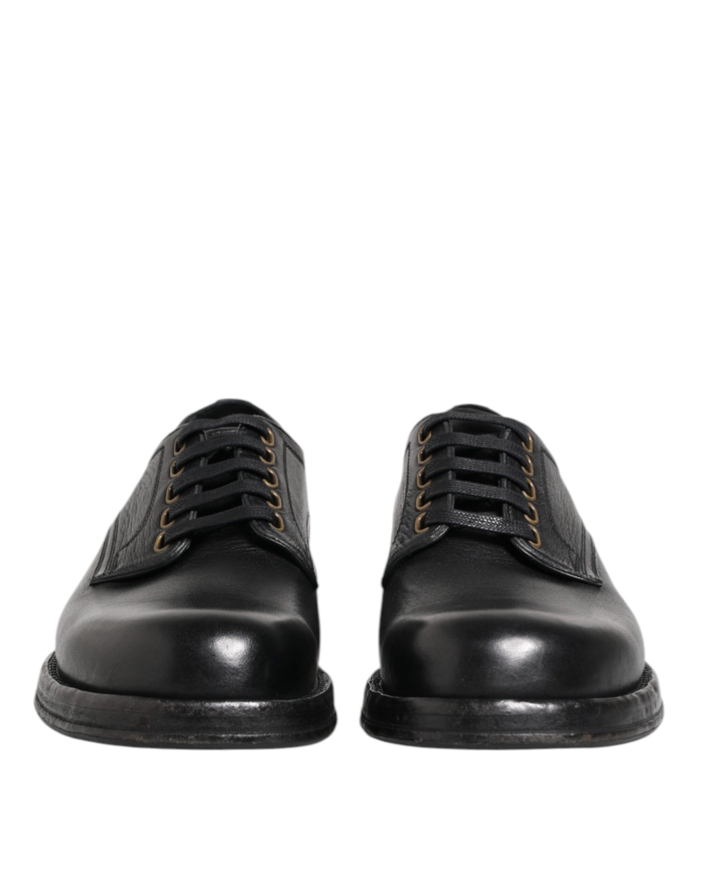 Zapatos formales Derby de cuero negro con cordones
