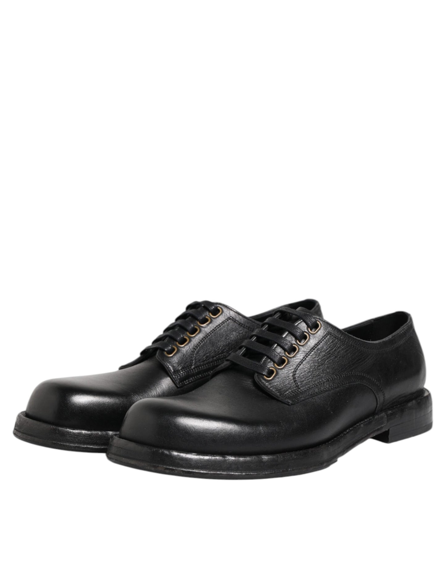 Zapatos formales Derby de cuero negro con cordones