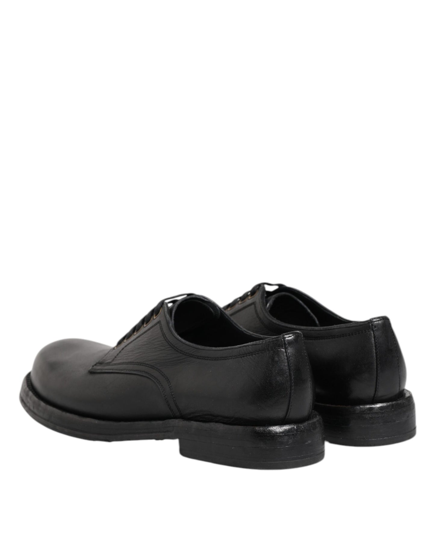Zapatos formales Derby de cuero negro con cordones