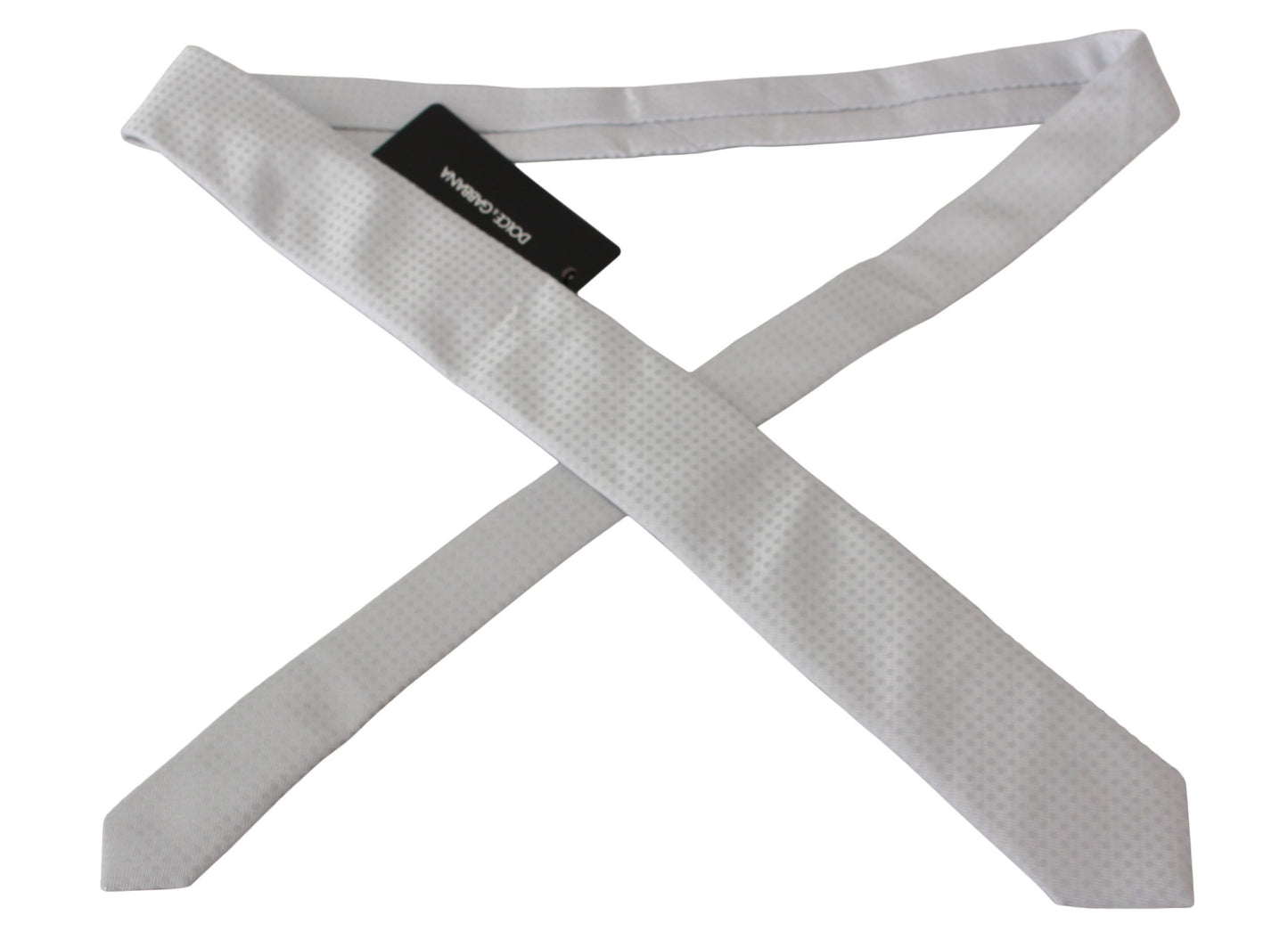 Corbata fina clásica con estampado blanco para hombre