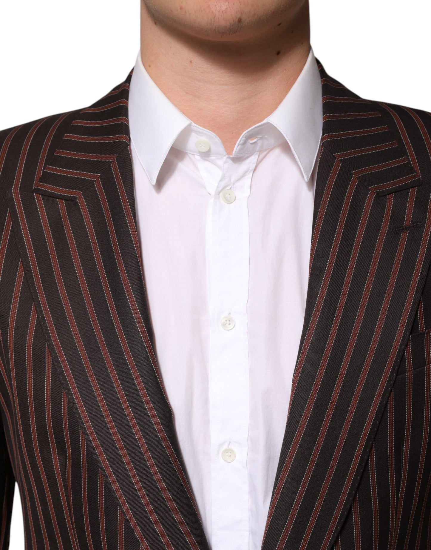 Blazer de botonadura sencilla con rayas marrones y negras