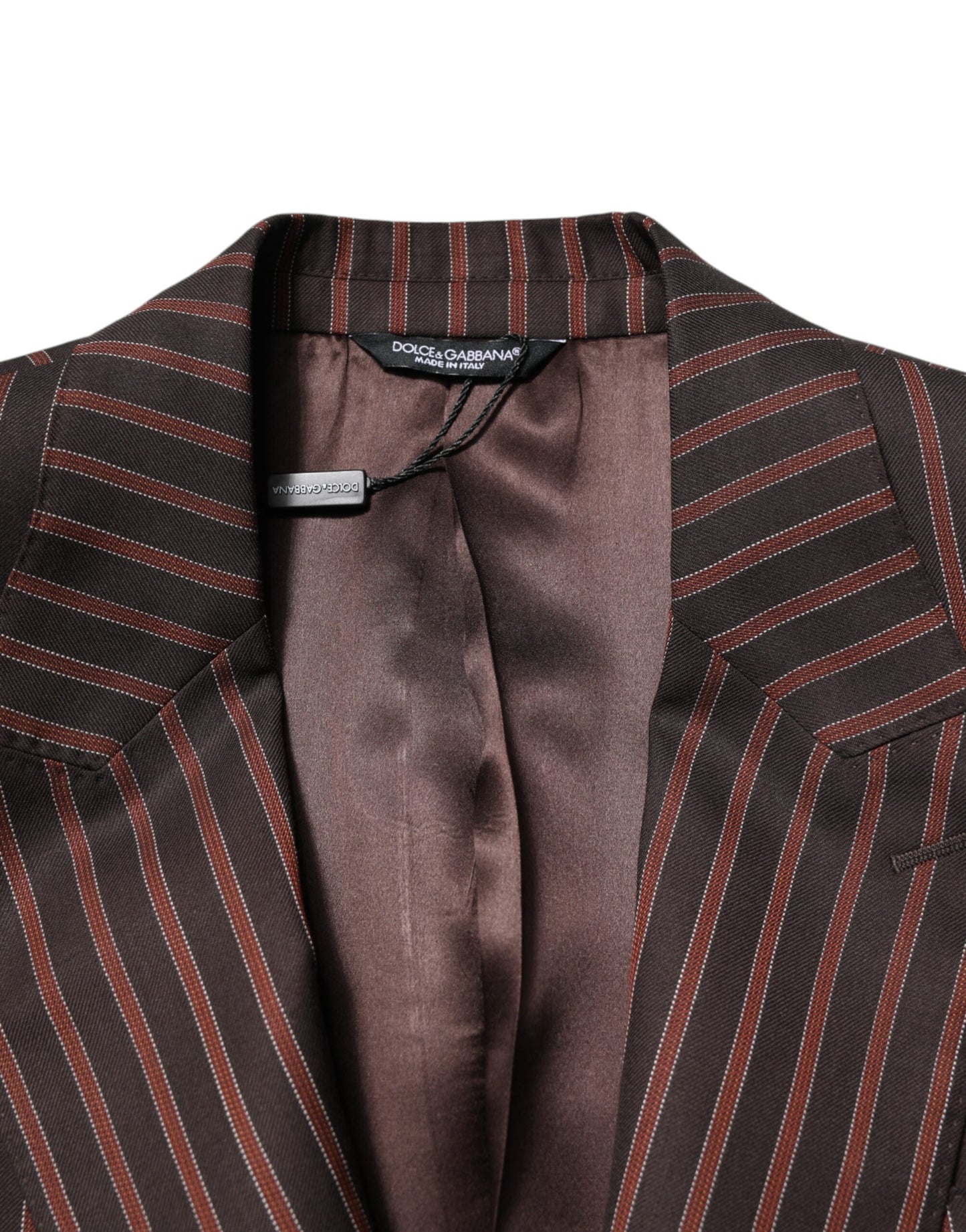 Blazer de botonadura sencilla con rayas marrones y negras