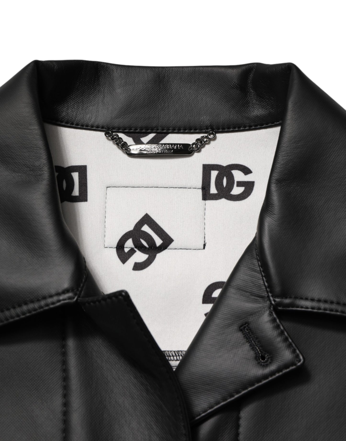 Chaqueta de motociclista con botones de poliéster negro