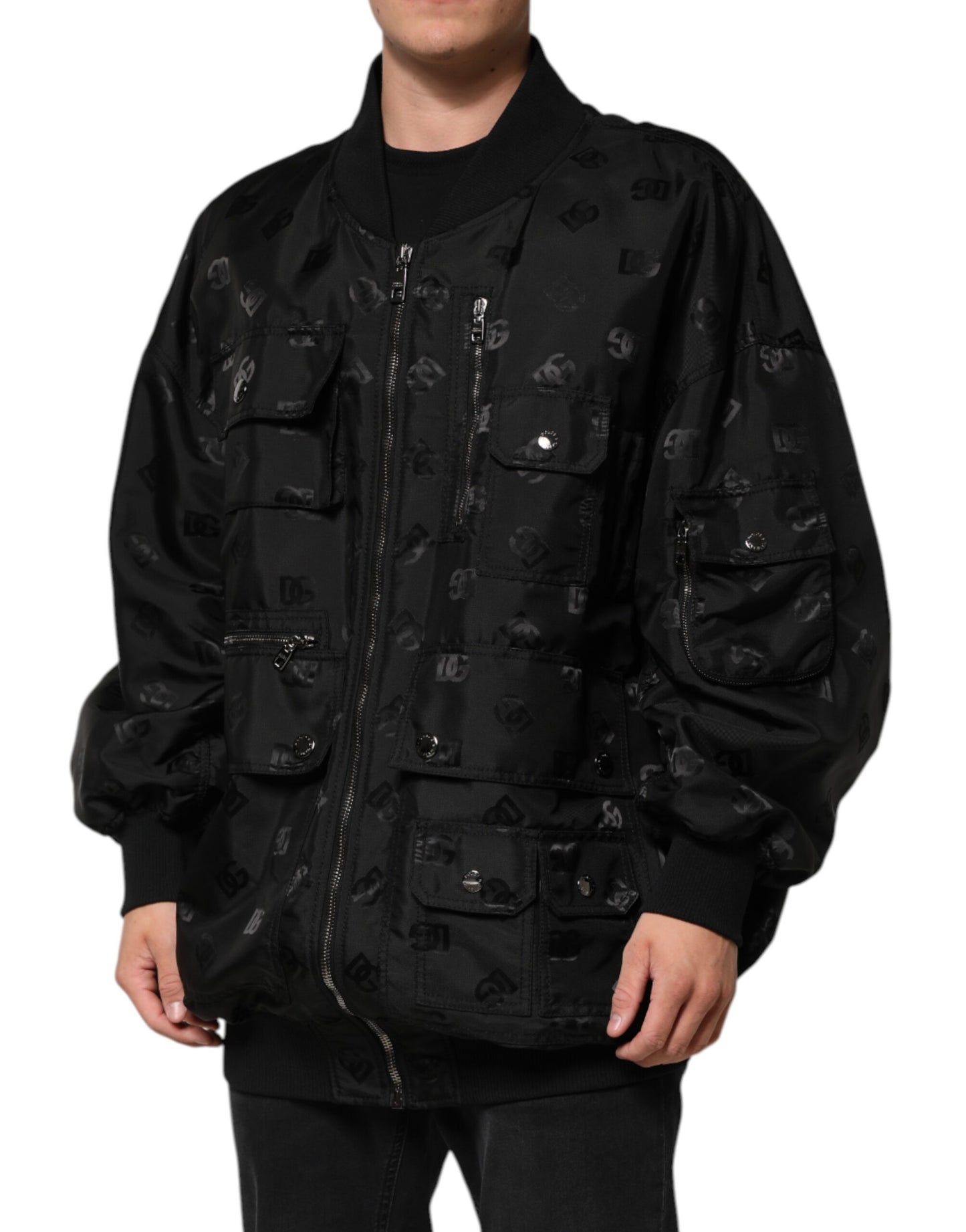 Chaqueta negra Cargo Windbraker con logo Mania