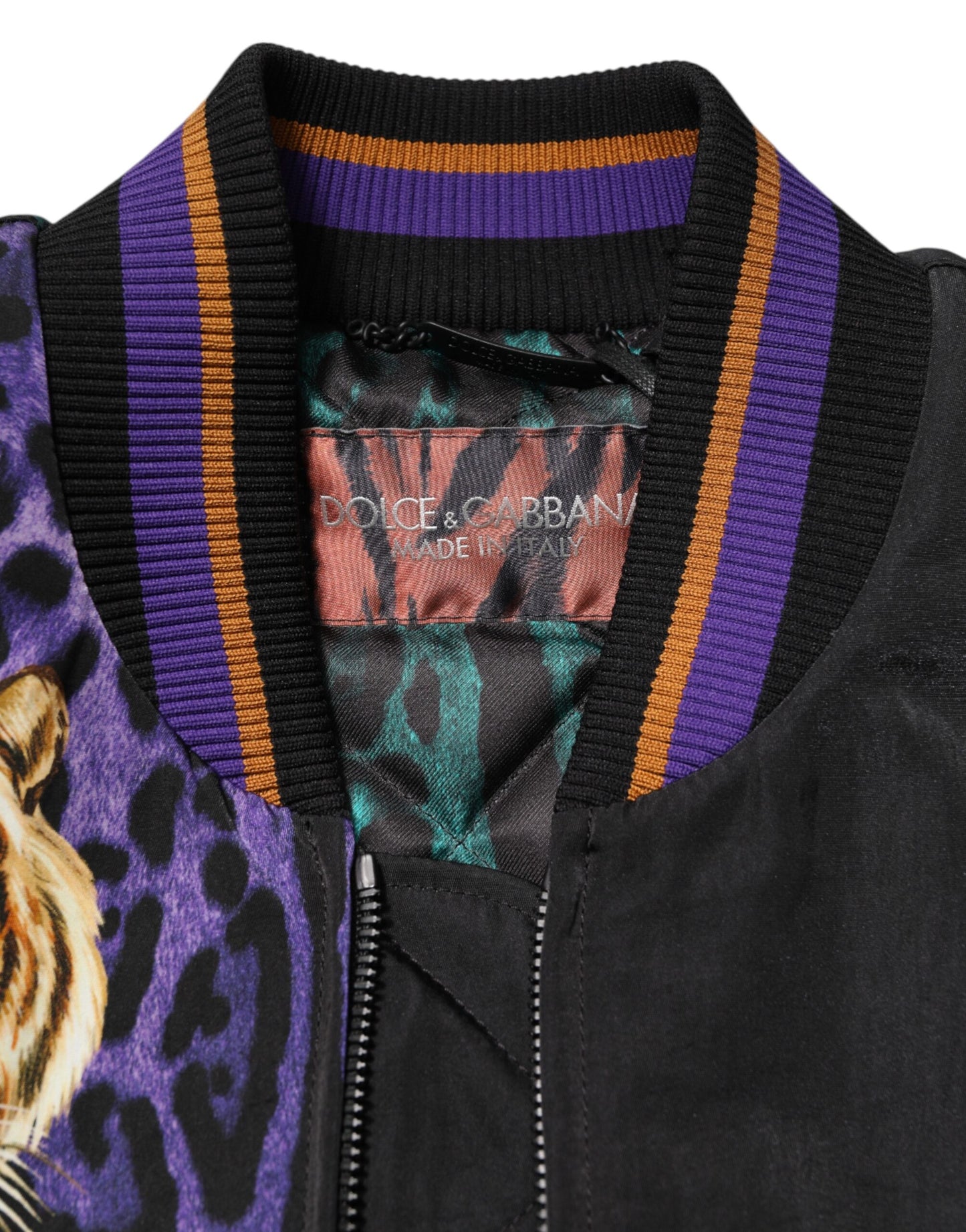 Chaqueta bomber con estampado de tigre multicolor para hombre