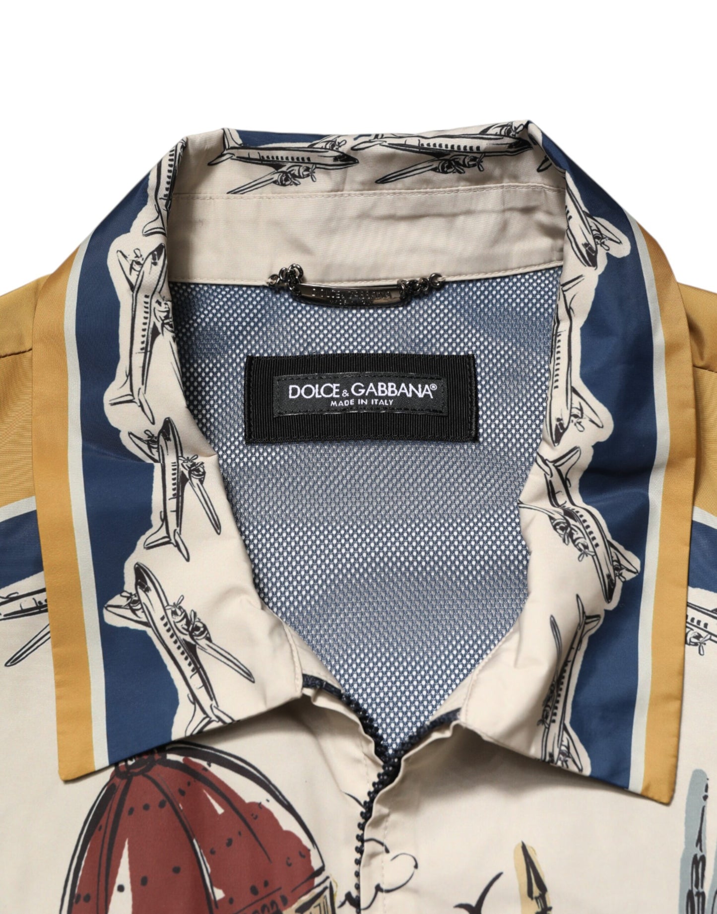 Chaqueta bomber multicolor con motivo italiano para hombre