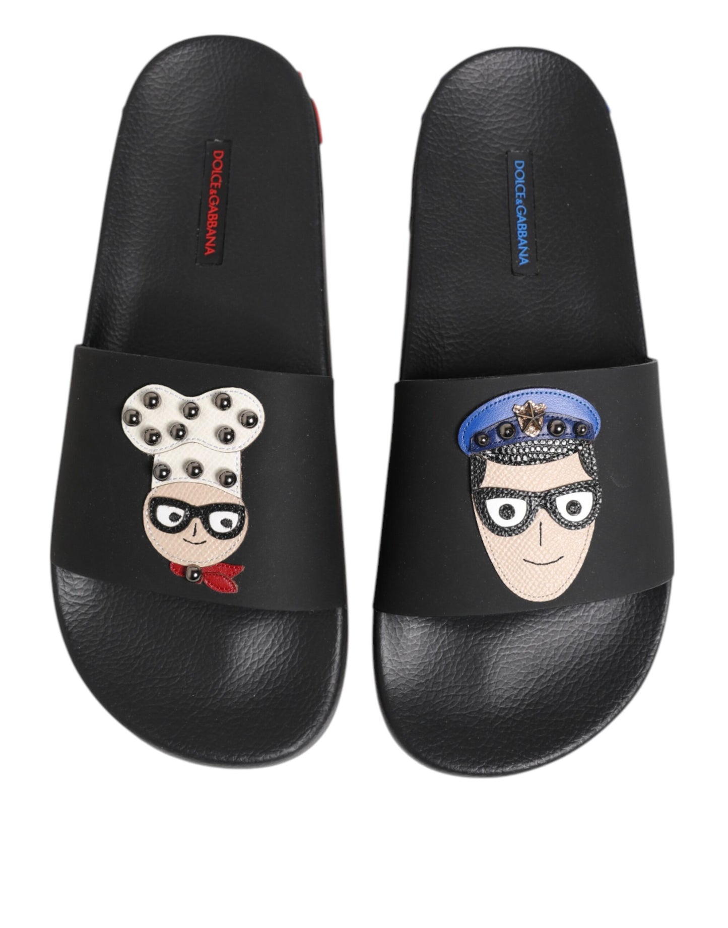 Sandalias de cuero negro, zapatos planos para la playa