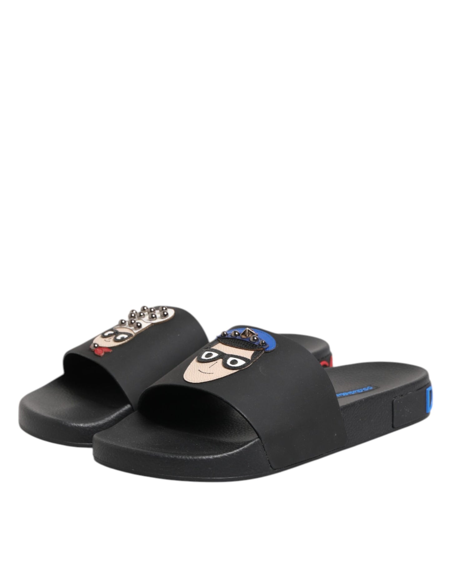 Sandalias de cuero negro, zapatos planos para la playa