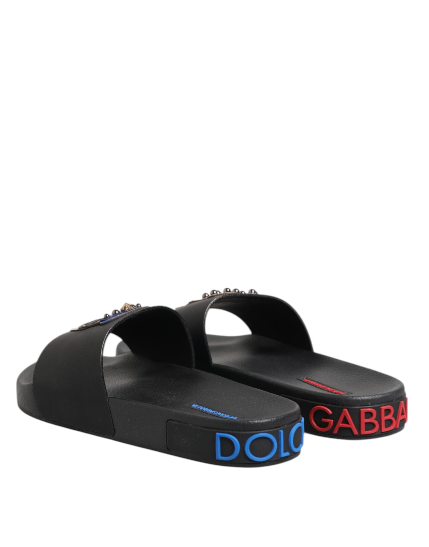 Sandalias de cuero negro, zapatos planos para la playa