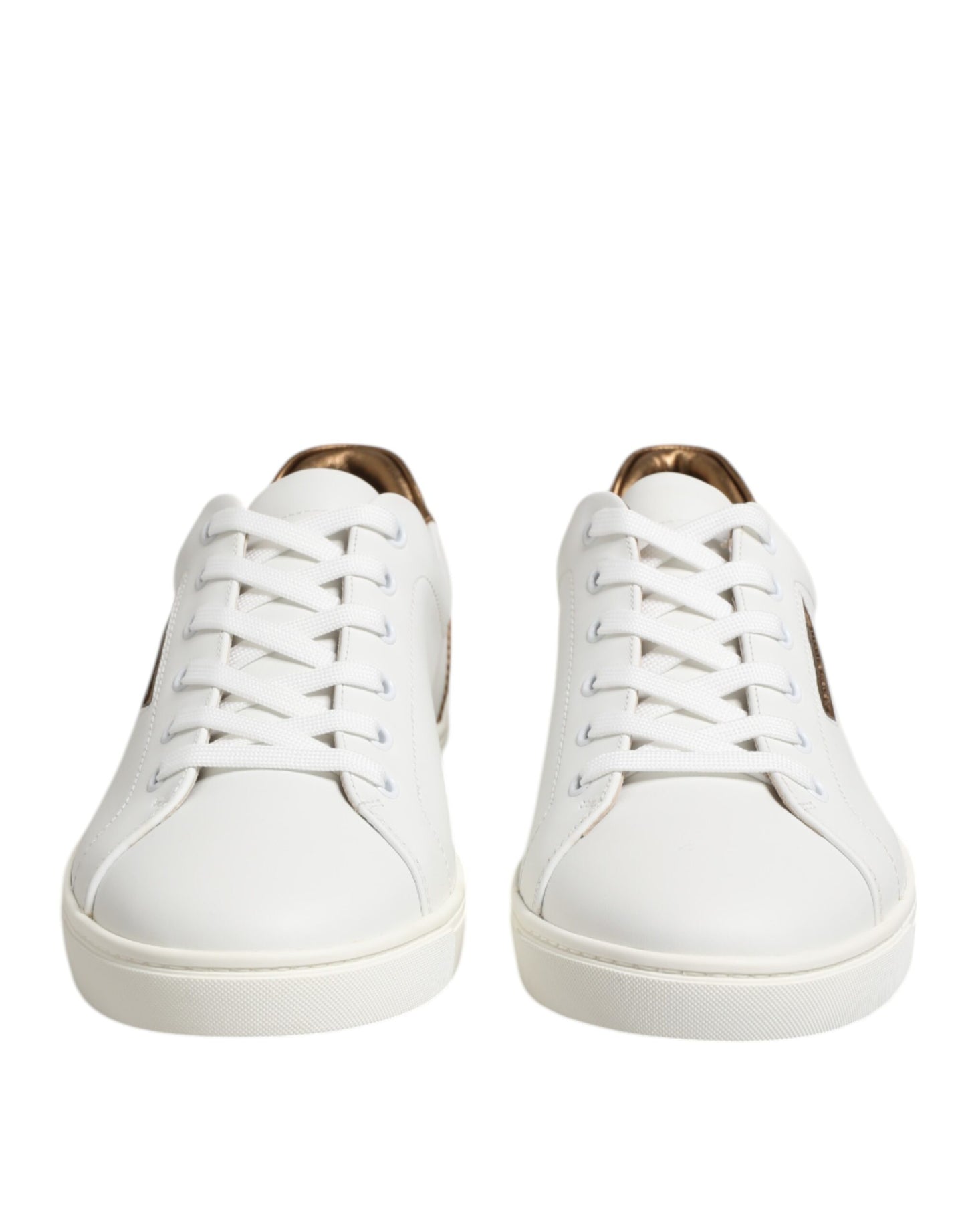 Baskets basses en cuir blanc et marron pour homme