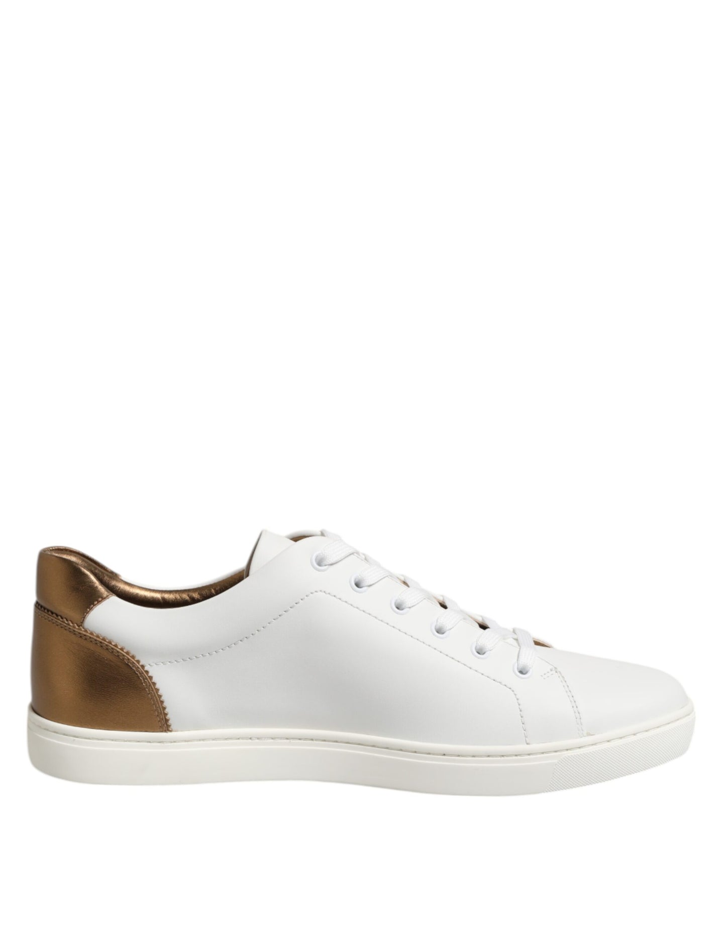 Baskets basses en cuir blanc et marron pour homme