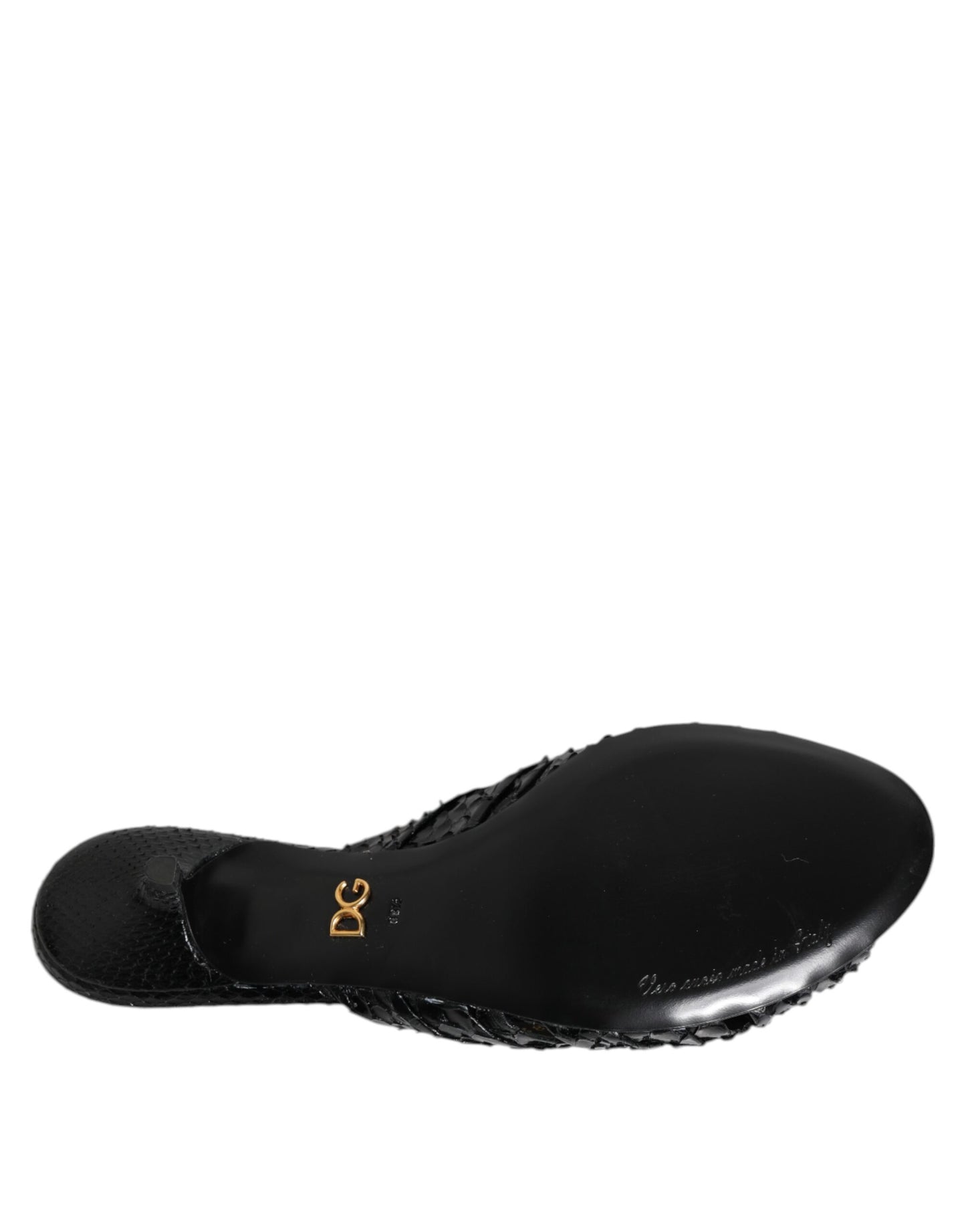 Sandalias de tacón de cuero negro con plataforma