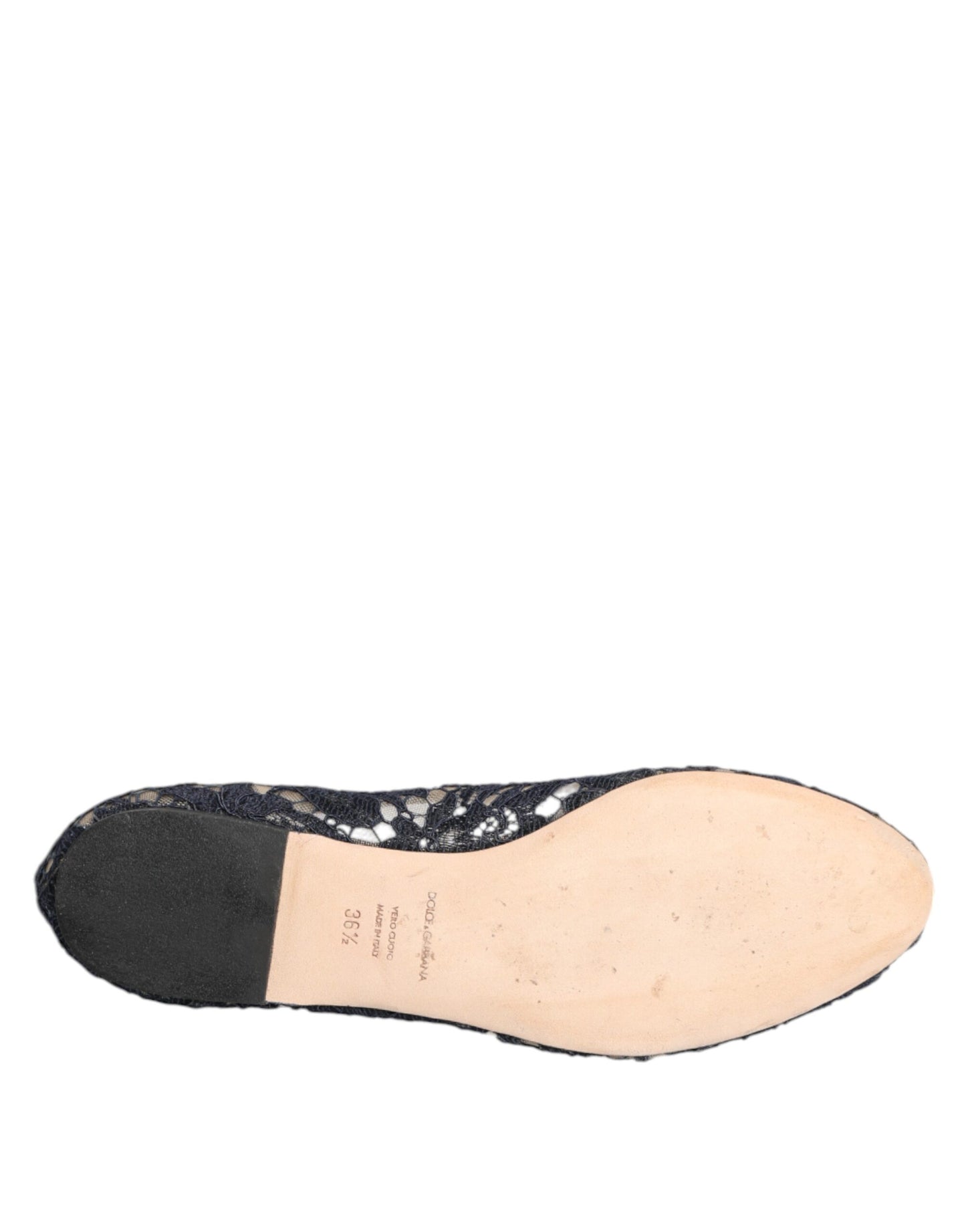 Chaussures plates bleues en dentelle et cristaux Taormina
