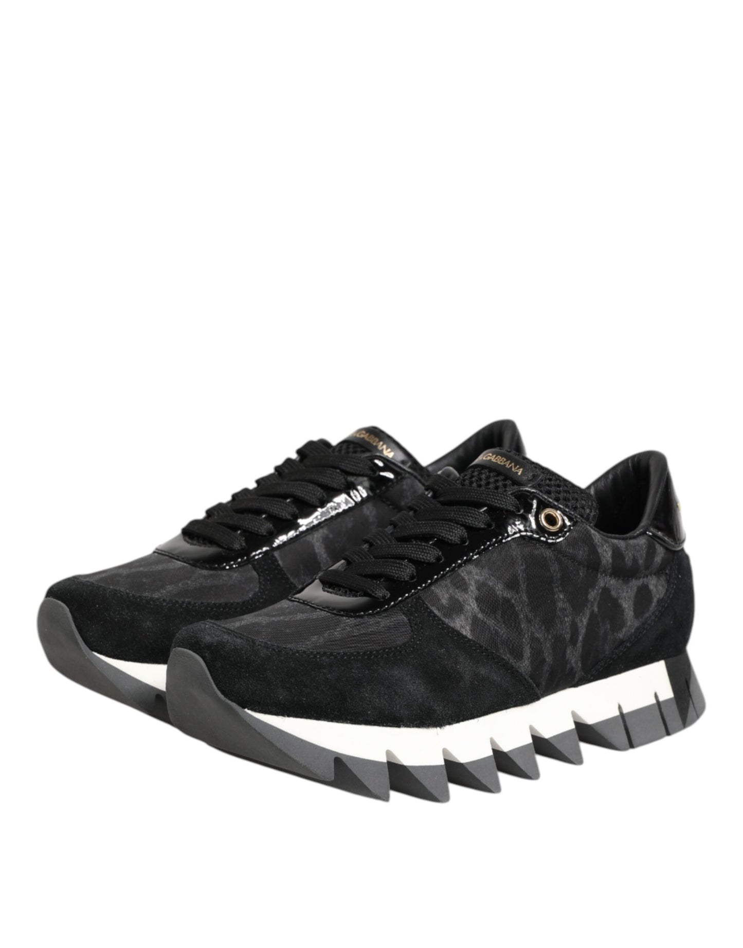 Zapatillas bajas de leopardo en negro y gris