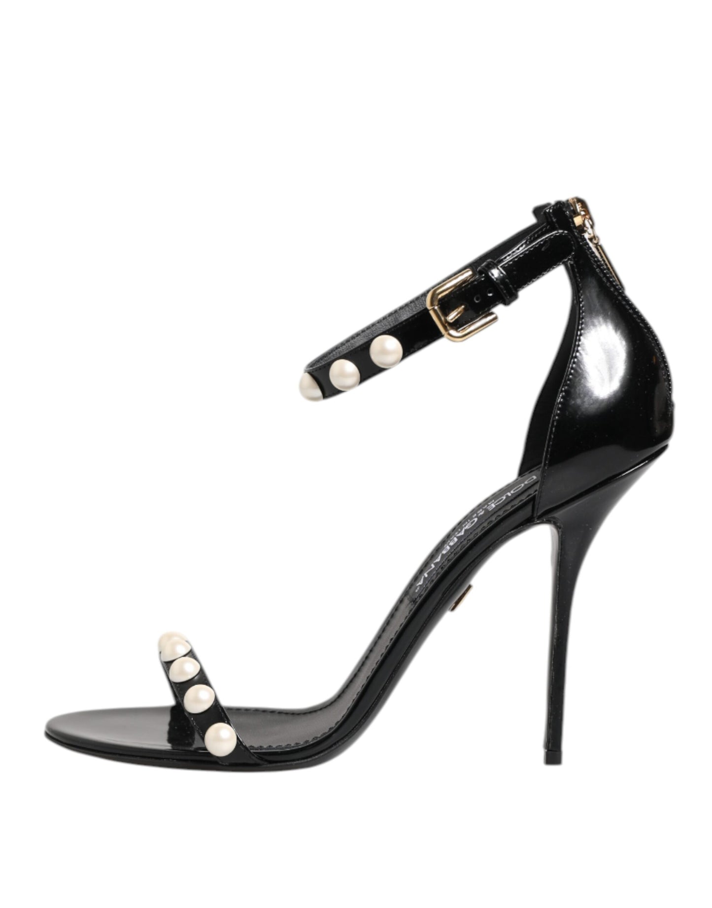 Sandalias negras adornadas con perlas KEIRA