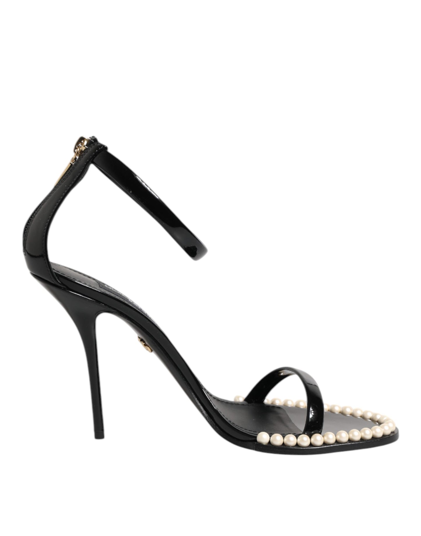 Sandalias negras adornadas con perlas KEIRA