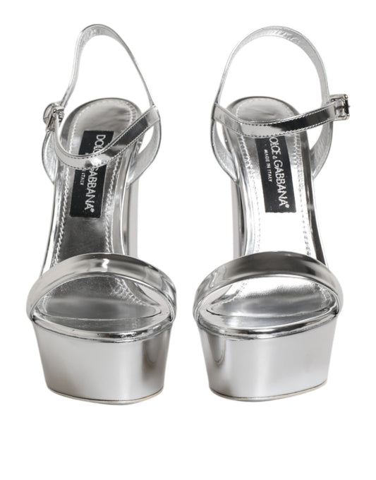 Sandalias Keira con plataforma de cuero plateado