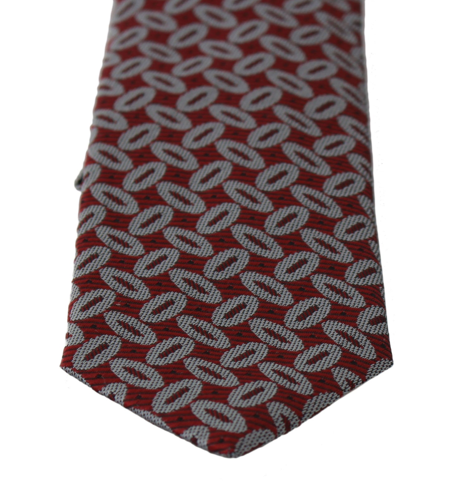 Corbata ancha para hombre, 100 % seda roja estampada