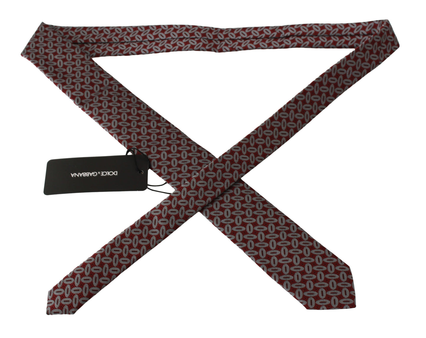 Corbata ancha para hombre, 100 % seda roja estampada