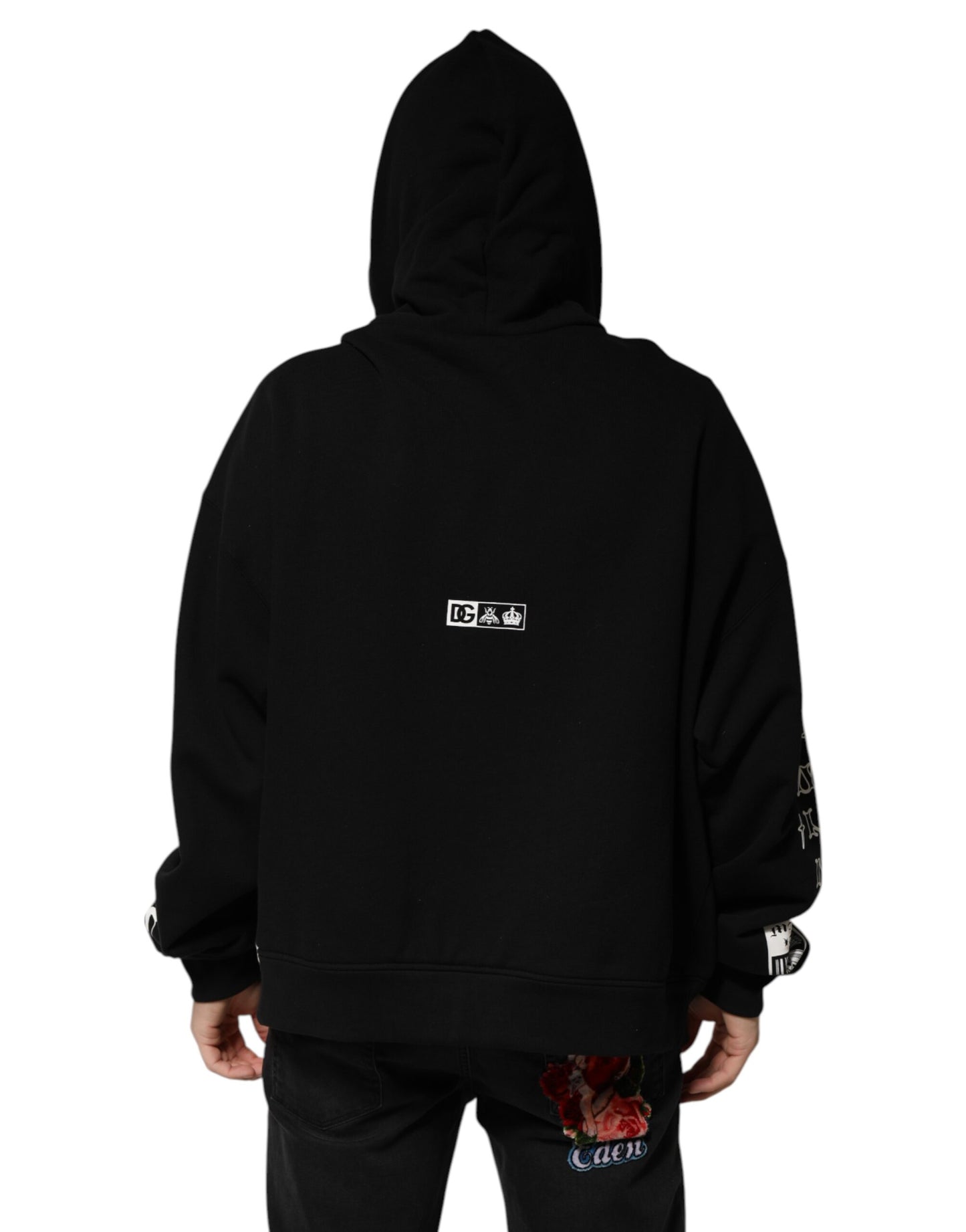 Sudadera con capucha y estampado del logotipo de DG Milano en algodón negro