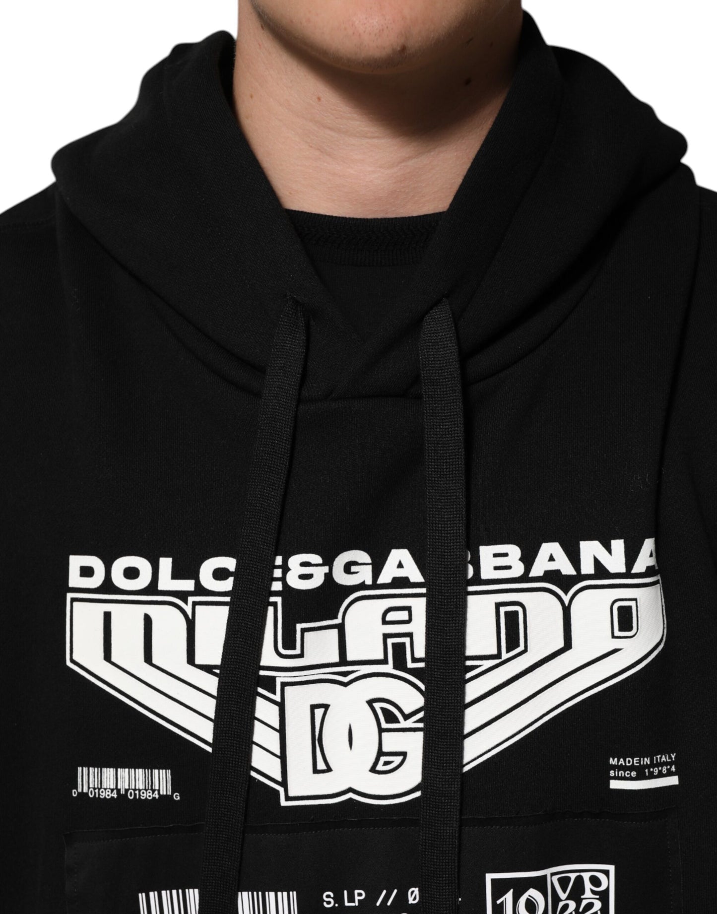 Sudadera con capucha y estampado del logotipo de DG Milano en algodón negro