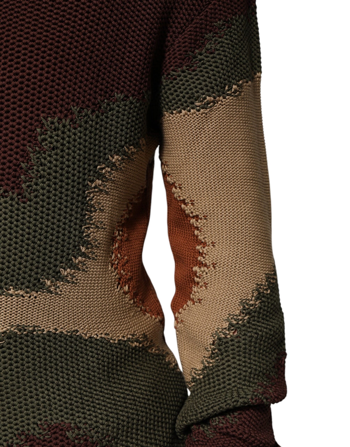 Suéter abstracto de algodón multicolor para hombre