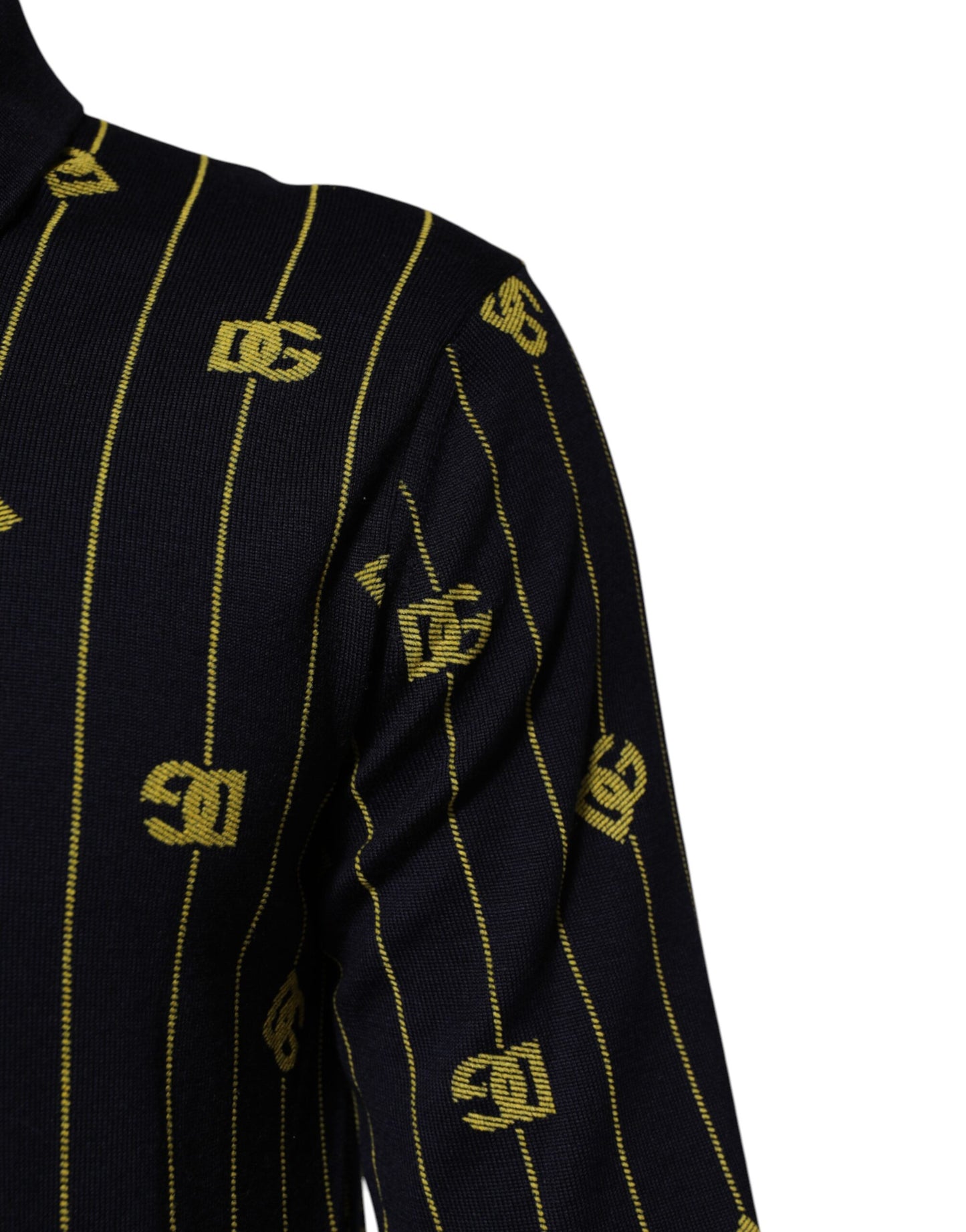 Camiseta polo de punto jacquard con logotipo negro