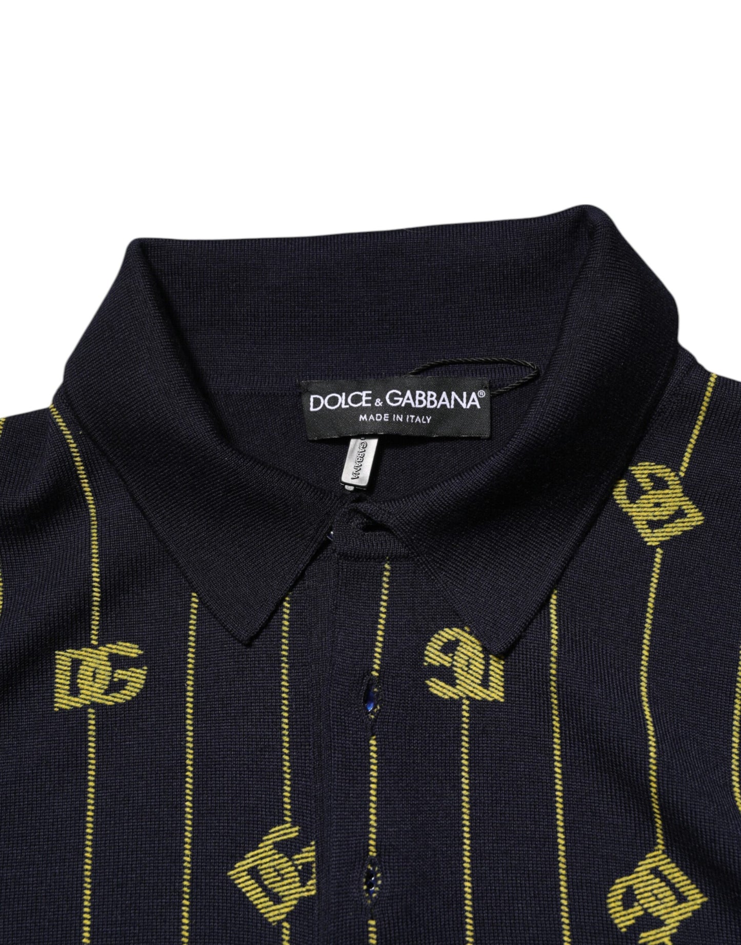Camiseta polo de punto jacquard con logotipo negro