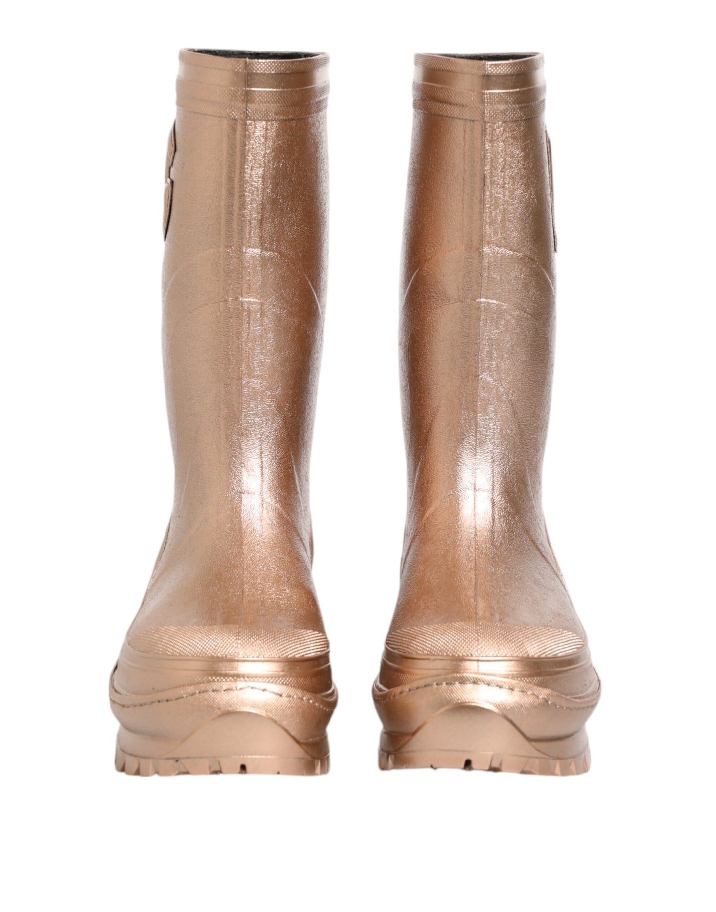 Bottes de pluie à enfiler en caoutchouc or rose