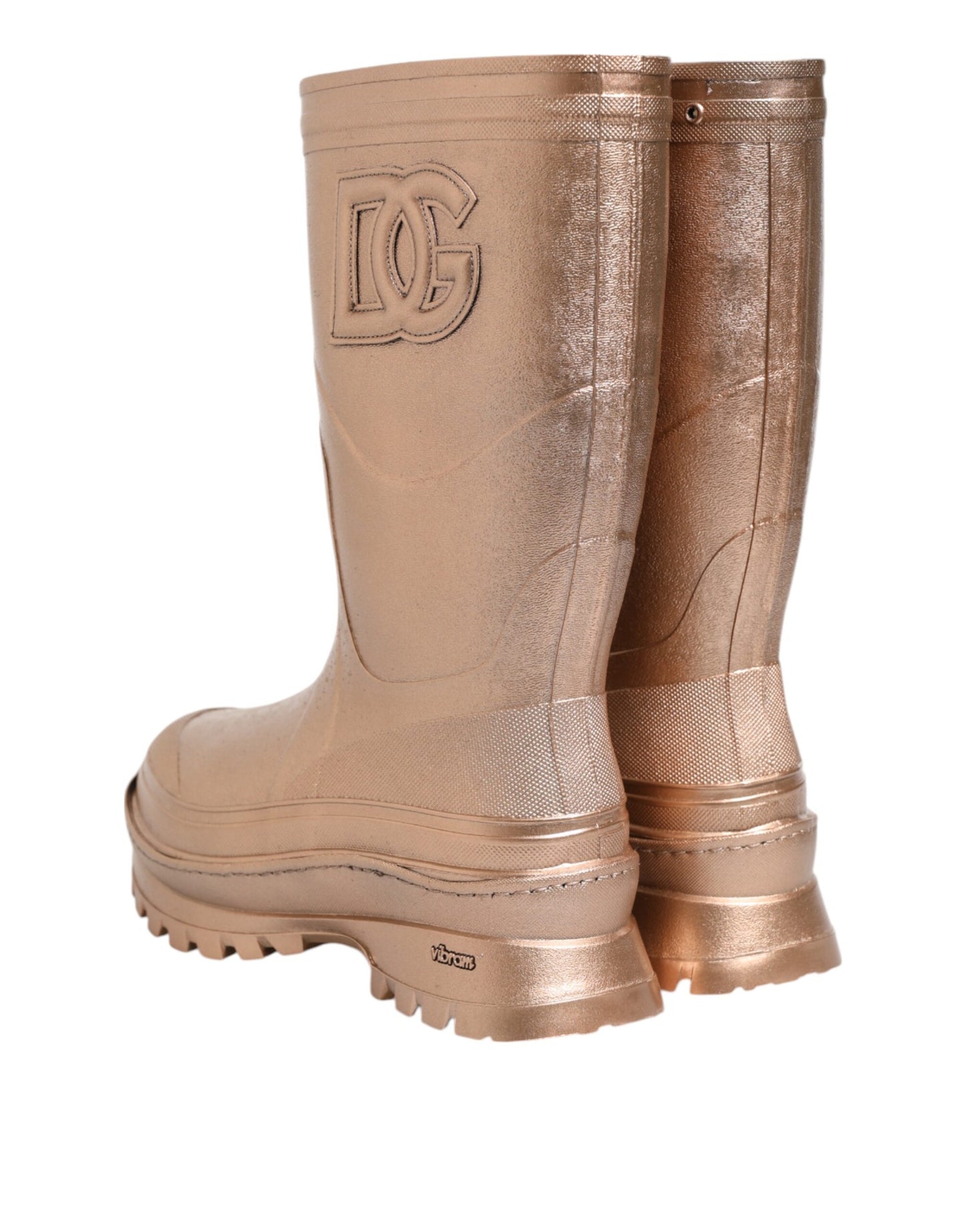 Bottes de pluie à enfiler en caoutchouc or rose