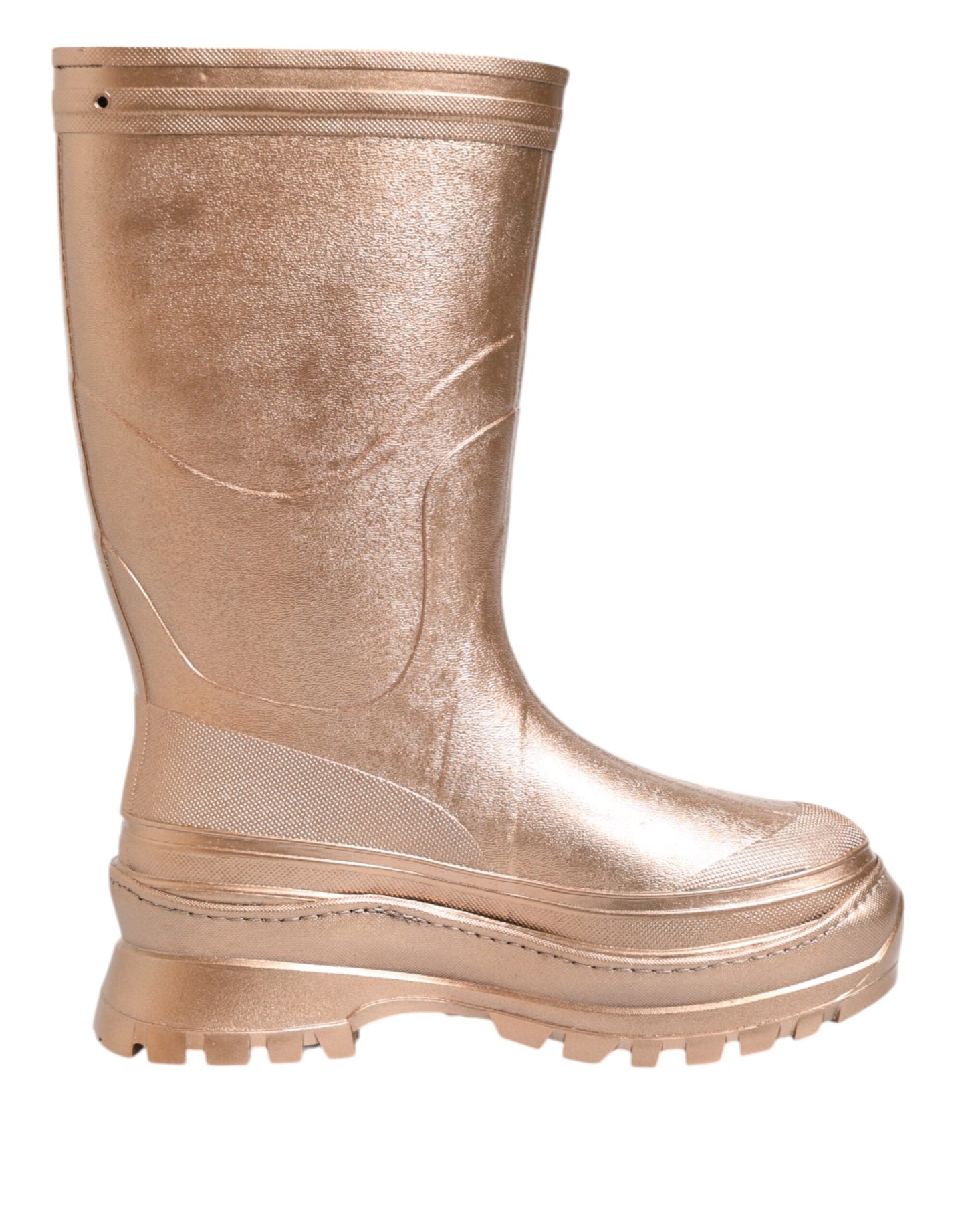 Bottes de pluie à enfiler en caoutchouc or rose