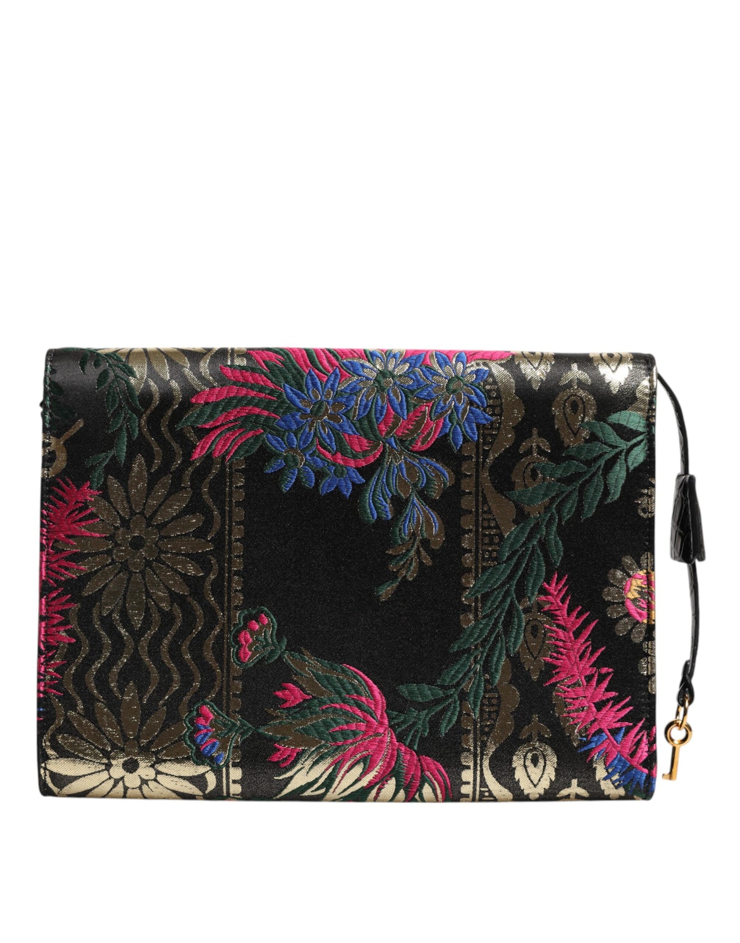Sac porte-documents à motif floral en jacquard multicolore